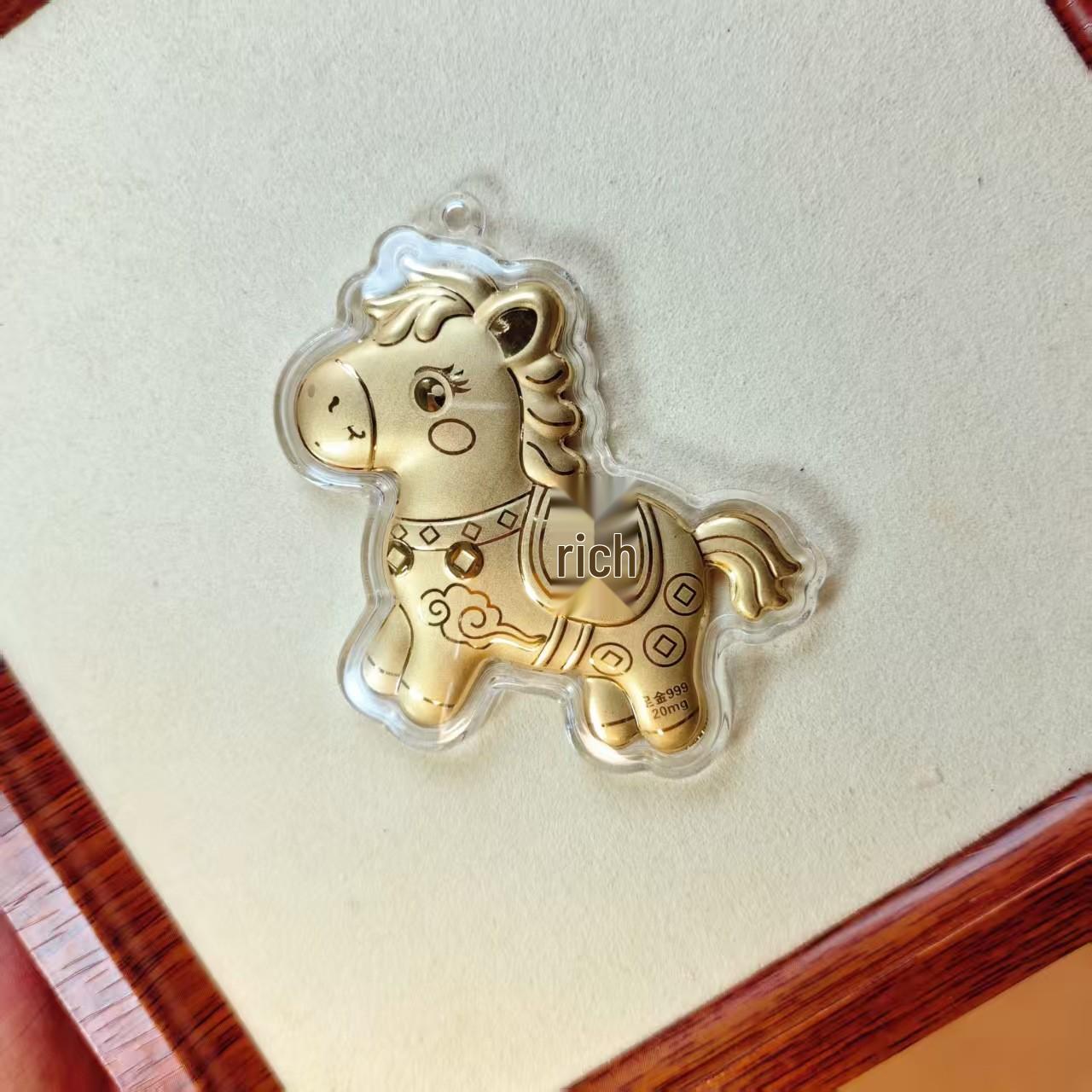 Hello Kitty 999K Solid Gold Cat Pendant Keychain & Bag Charm