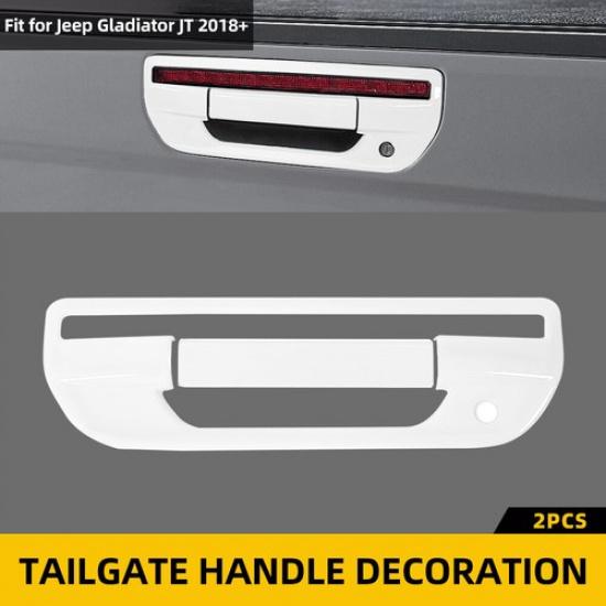 

For Jeep Gladiator JT 18+ White Tailgate Rear Back Handle Cover Trim Accessories
