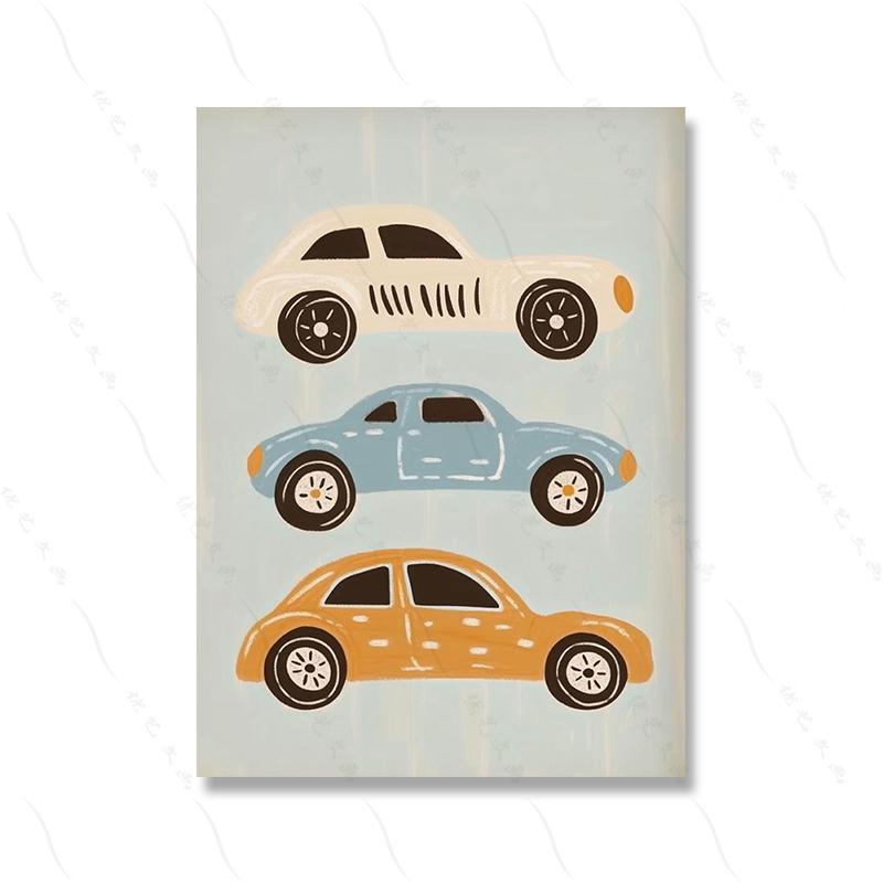 Funny Cartoon Animals Car Art Nursery Wall Posters Prints Lion Dog Bear Children Kid Room Canvas Painting Home Decor Pictures