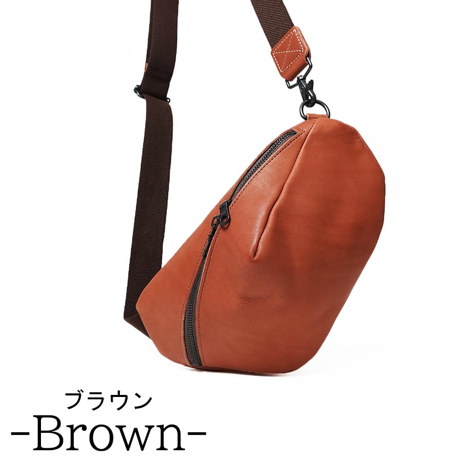 BAGGY PORT All Glove Leather Body Bag, Crossbody Bag, One-Shoulder Bag YNM-020 (Brown)