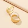 Geometric C-shaped Earrings: European & American Style with Exaggerated Circles for Women