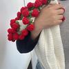 Crochet Rose Bouquet Blanket Handmade Rose Bouquet Throw Blanket Crocheted Roses Bouquet Sofa Blanket for Bed Decor Romantic Gift