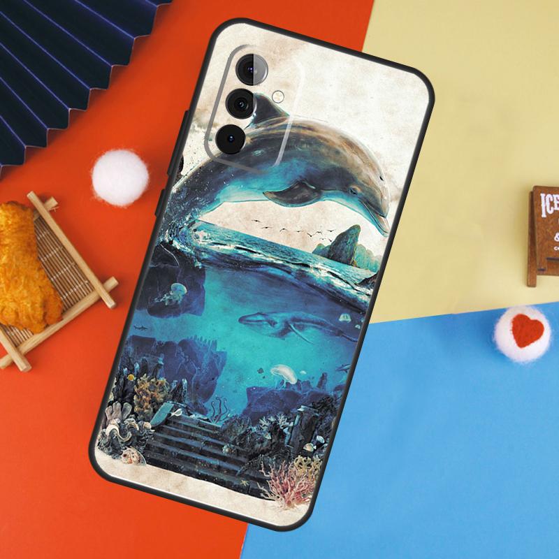 Dolphin Case For Samsung Galaxy A54 A34 A14 A55 A35 A33 A53 A13 A23 A17 A06 A16 A56 A36 A52 A32 A15