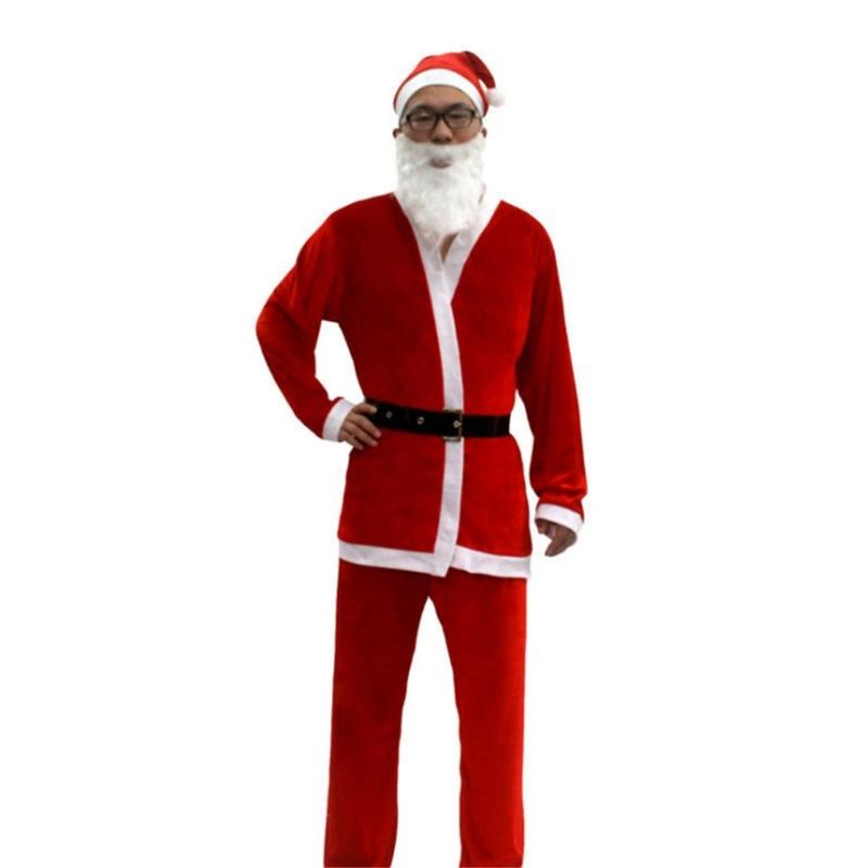Santa Suit Christmas Santa Clauses Costume for Men Women Adults 3/4/5/6/7 Santa Costume Outfits Funny Santa Bear Hat