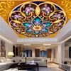Papel tapiz de techo 3d estilo europeo dorado patrón de techo suspendido fondo de pared mural de techo 3d