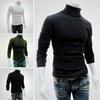 Men Autumn Solid Color Long Sleeve Turtle Neck Knitted Slim Bottoming Shirt