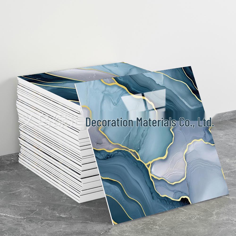Self-Adhesive Pink Marble Wallpaper: Waterproof, Heat-Resistant Wall Sticker with Aluminum Plastic Panel