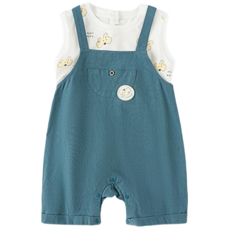 Balabala Boys' Sleeveless Overalls Two-Piece Set
