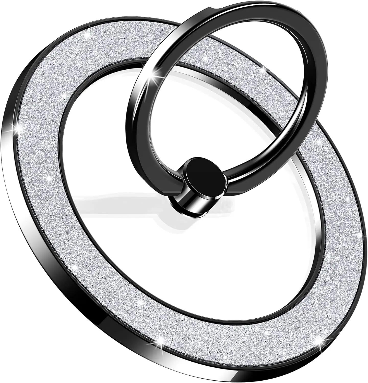 

Magsafe Сильный Магнитный Металлический Вращающийся на 360° Блестящий Держатель-Кольцо для Пальца Телефона со Стразами для iPhone 14 15 Samsung Универсальный