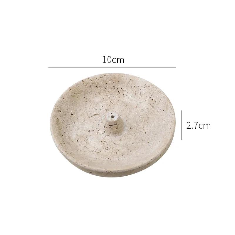 

Vintage Travertine Incense Stick Holder Round Incense Disc Natural Marble Incense Burner And Ash Holder