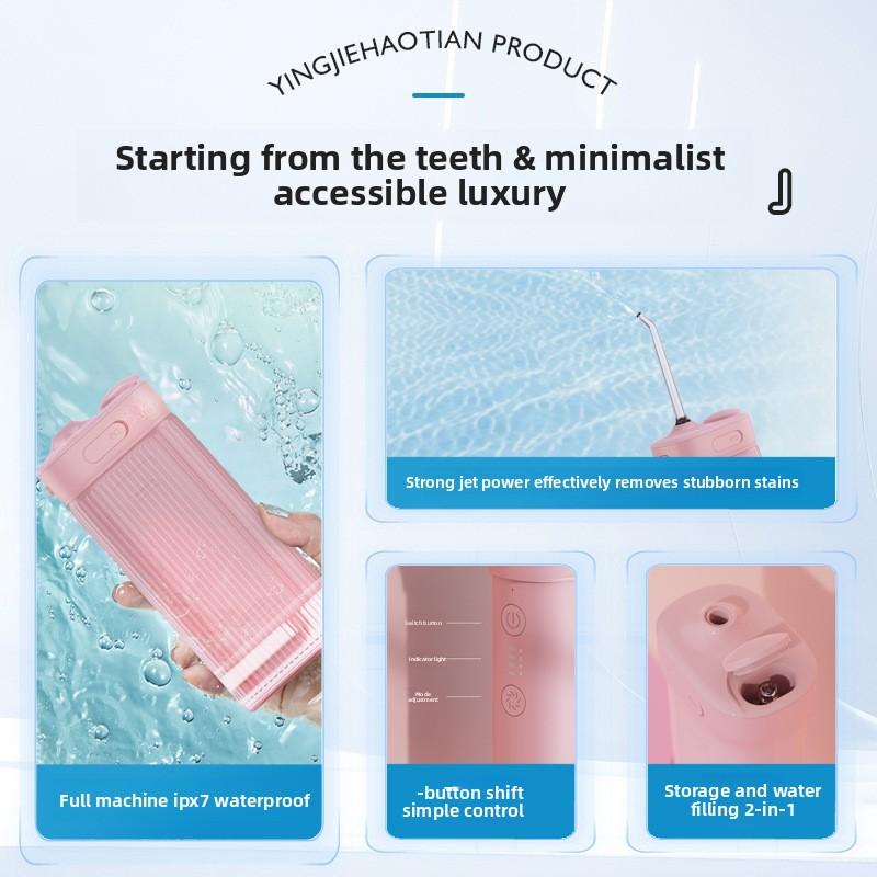 Portable Household Oral Cleaning Scrubber, Electric Waterproof Flusher, Water Floss Production, Special for Orthodontics