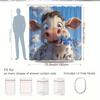1Pc Animal Shower Curtain, Cute Cow Pattern, Rustic Farmhouse Style With Floral Blue Sky Background, Suitable For Bathroom Decor