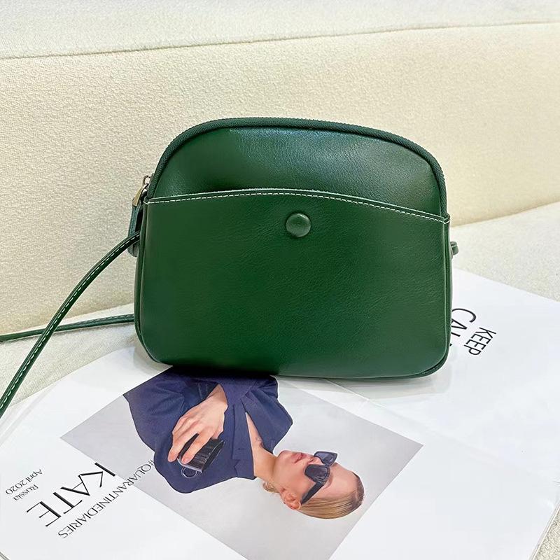 2025 New Trendy Genuine Leather Women's Bag Fashion Retro Shell Bag Crossbody Bag Shoulder Bag