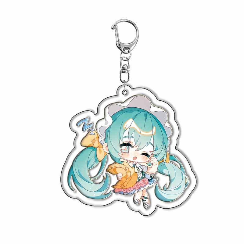 

HATSUNE MIKU Princess Acrylic Keychain 55mm Anime Cartoon Key Holder Virtual Idol Gift