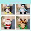 Christmas Santa Claus Plush Toy Cute Reindeer Stuffed Animal Holiday Gift 21cm