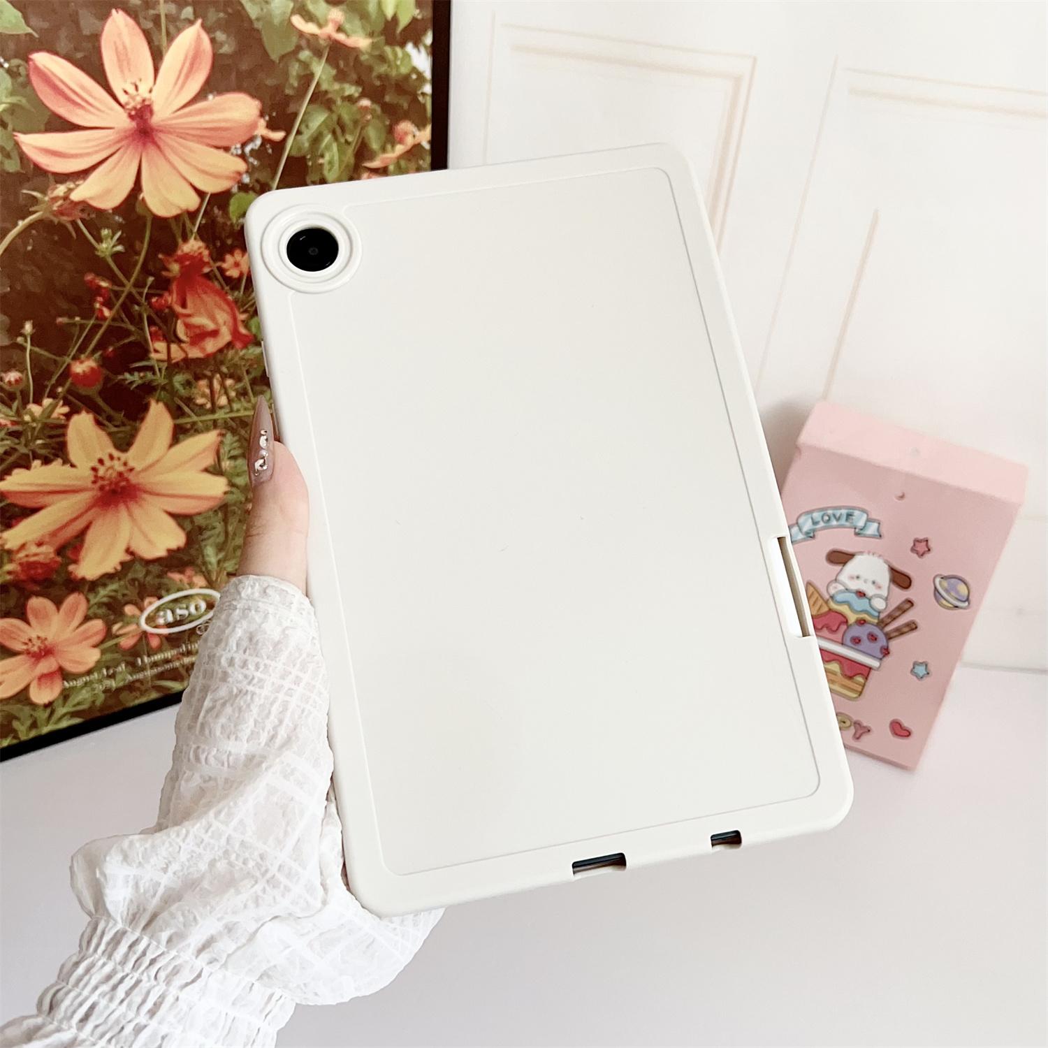 

Чехол для Samsung Galaxy Tab A9 Однотонный ТПУ чехол для планшета с держателем для карандаша White