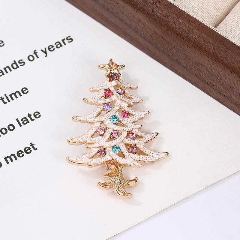 Christmas Tree Brooches For Women Unisex Plant Pins Multi-Color Available Holiday Party Accessories Gifts