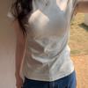 High-quality Basic Round Neck Short-sleeved T-shirt Korean Version Slim-fitting and Thin Versatile Top