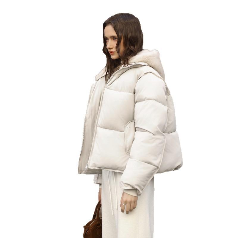 2025 winter new hooded foreign style versatile cotton-padded clothes fashionable simple bread clothes jacket