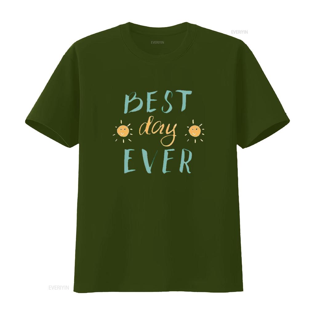 BEST DAY EVER Vintage T Shirt White 2X Large vintage Washed homme Stretched streetwear Breathable graphic Slightly Comfortable