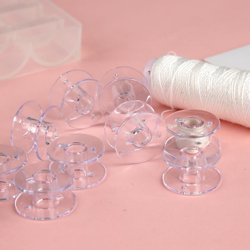 25Pcs Empty Bobbins Spools Clear Sewing Machine Bobbins Spools Plastic Storage Box For Household DIY Sewing Accessories Tools