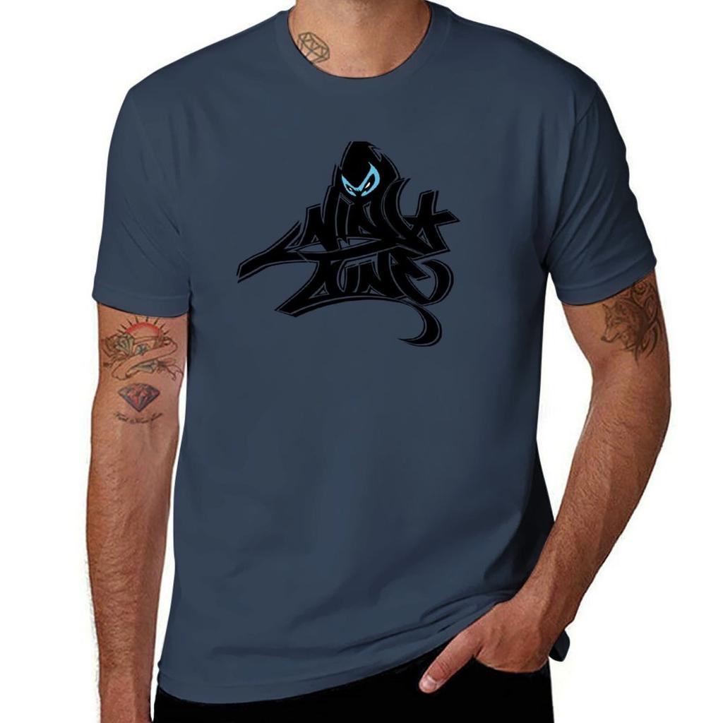Ninja Tune graffiti white backgrounds TShirt Big Size Crew Neck TShirt