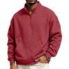 Chaqueta Deportiva con Cremallera y Forro para Hombre, Sudadera Casual de Manga Larga con Cuello Alto y Bolsillos