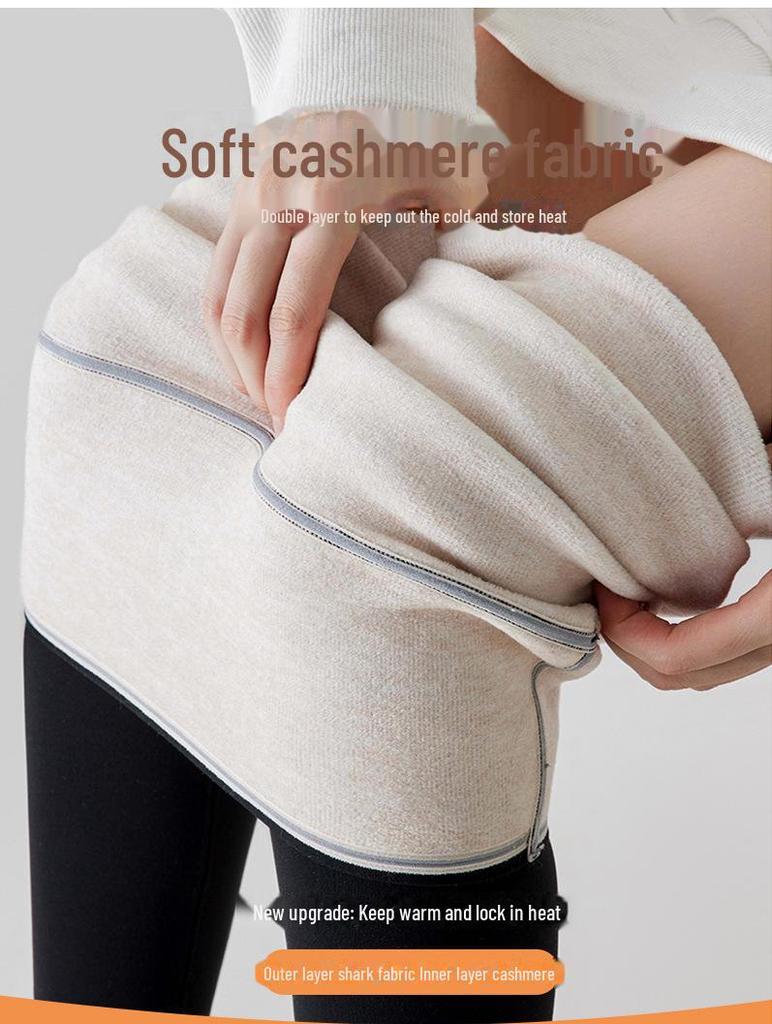 Women's Slim Fit Cashmere-Blend Fleece Leggings for Autumn/Winter