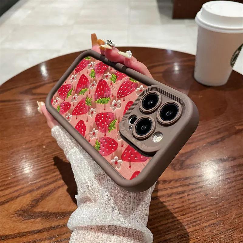 Phone Case For Samsung Galaxy S26 Ultra S25 S23 S24 S21 Plus S25 FE Note 20Ultra Silicone Strawberry Cover TPU