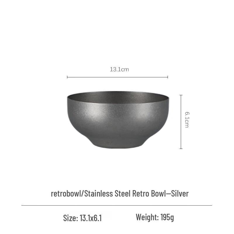 

ZISIZ Stainless Steel Retro Camping Soup Bowl Set