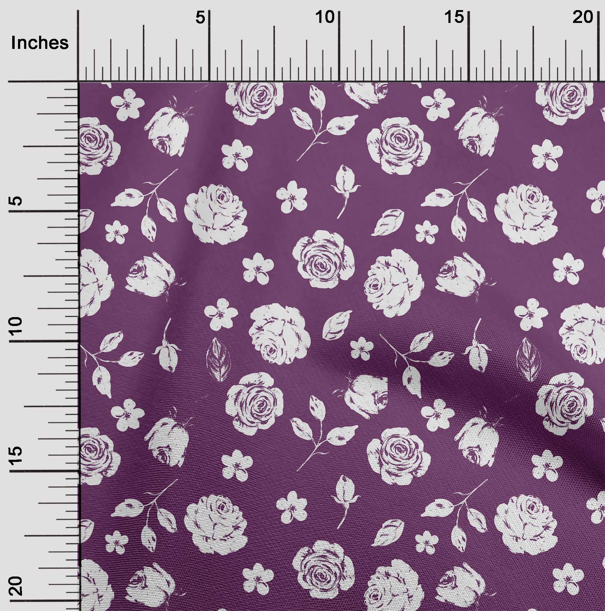 

OneOone Cotton Flex Green Fabric Florals Quilting Materials Print Швейна тканина у дворі 40 дюймів 42 Inch Wide - Viscose Chiffon винний