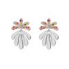 American European Dainty Style Leaf Earrings Gold And Silver Studs Alloy