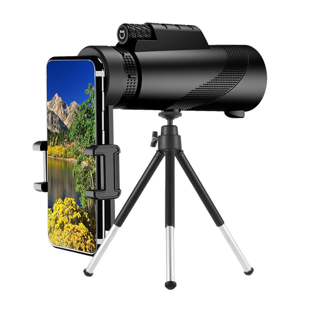 80x100 HD Powerful Monocular Telescope Color Box+Phone Clip+Tripod Holder Portable Telescope For Outdoor Camping Hunting 1PCS