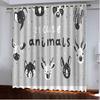 Black And White Ins Wind Cartoon Animal Horse Cow Sheep Digital Printing High Density Blackout Curtain