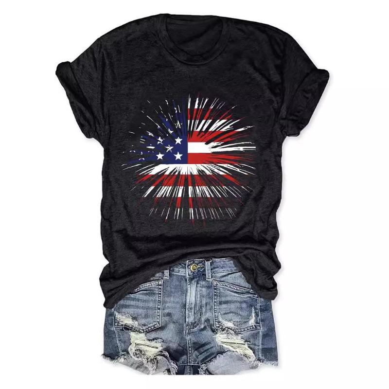 Women's Printed Round-neck Short-sleeved Fashionable T-shirt