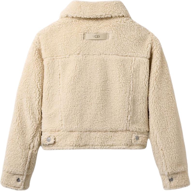UGG Collar Single-Breasted Long Sleeve Short Plush Jacket Women Jackets 1171459-NLI