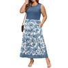 Sleeveless Round Neck Floral Print Maxi Dress Casual Loose Fit Long Dress Lightweight Summer Sundress for Women