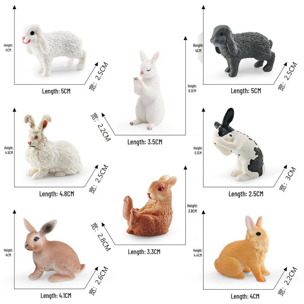 Cross-border Rabbit Model: Dwarf & Lop-eared Rabbit Face Wash and Sitting Pose Static Ornament Toy