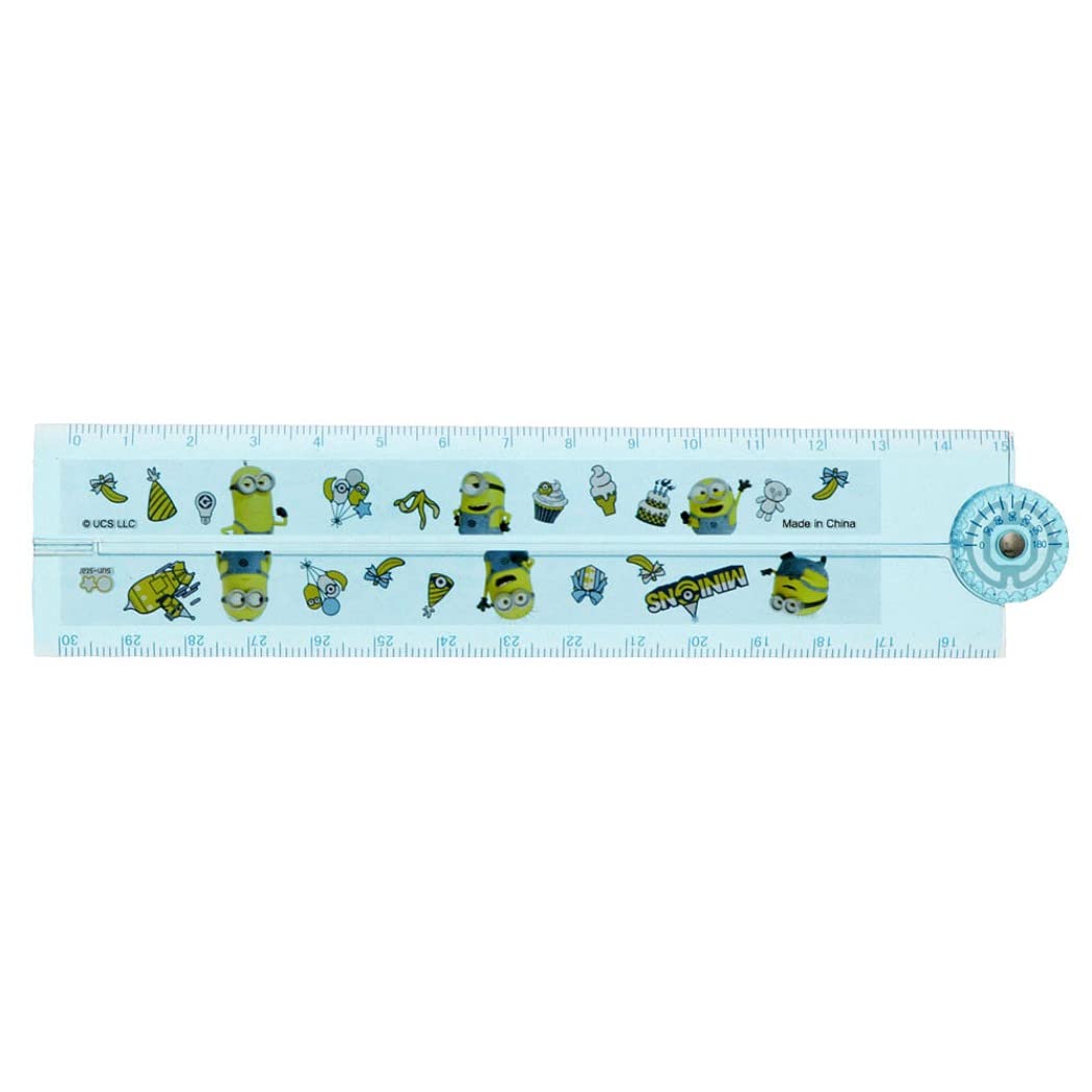 

Minion folding ruler with measuring school universal movie [30cm protractor] stick/new
