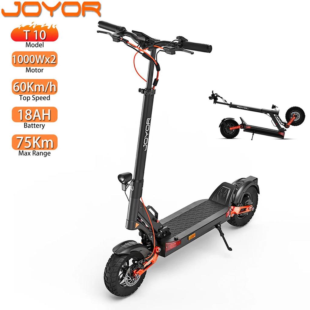 Electric Scooter Foldable Joyor T10 1000Wx2 Dual Motor Electric Scooter For Adult Top Speed 60Km/h 60V 18AH Range 75Km Load 120kg