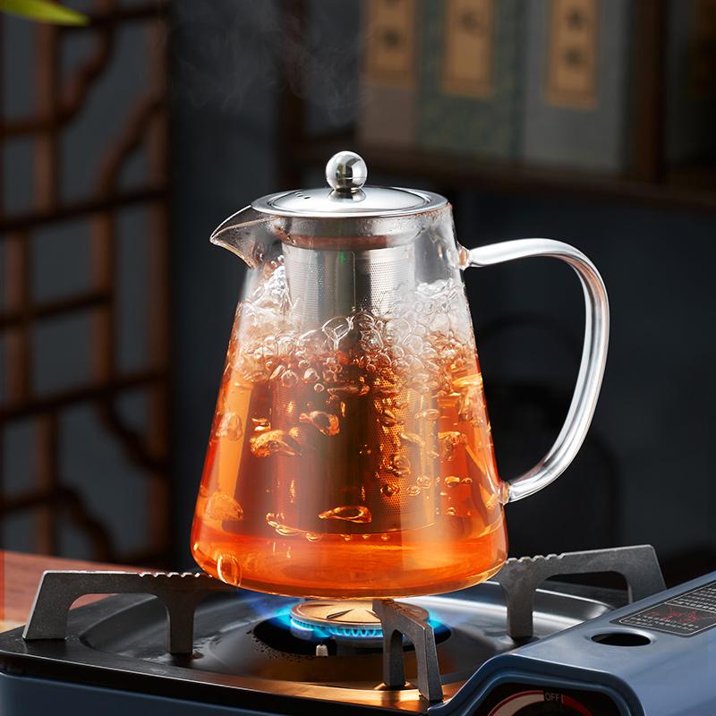Chinese Kung Fu Tea Pu 'er Tea Pot Flower Teapot Coffee Pot Heating Glass Tea Set High Quality Glass Teacups