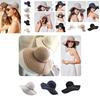 Floppy Foldable Ladies Women Straw Beach Sun Hat With Wide Brim For Summer Travel