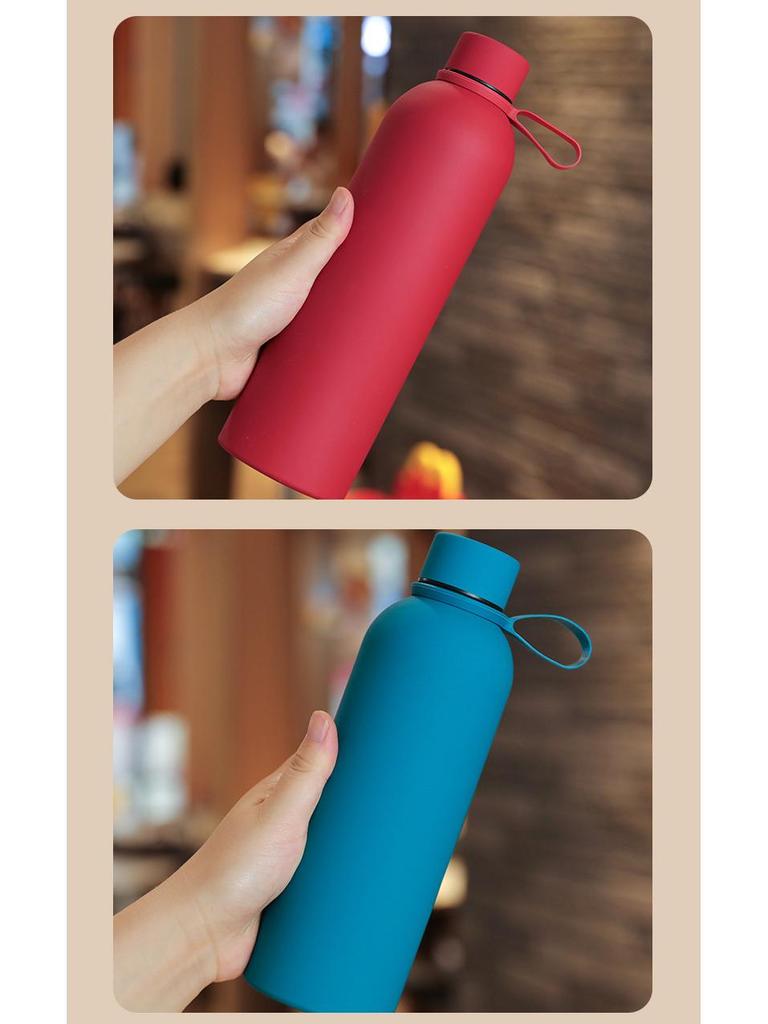 750ml Frosted Stainless Steel Sports Thermos Bottle with Narrow Mouth