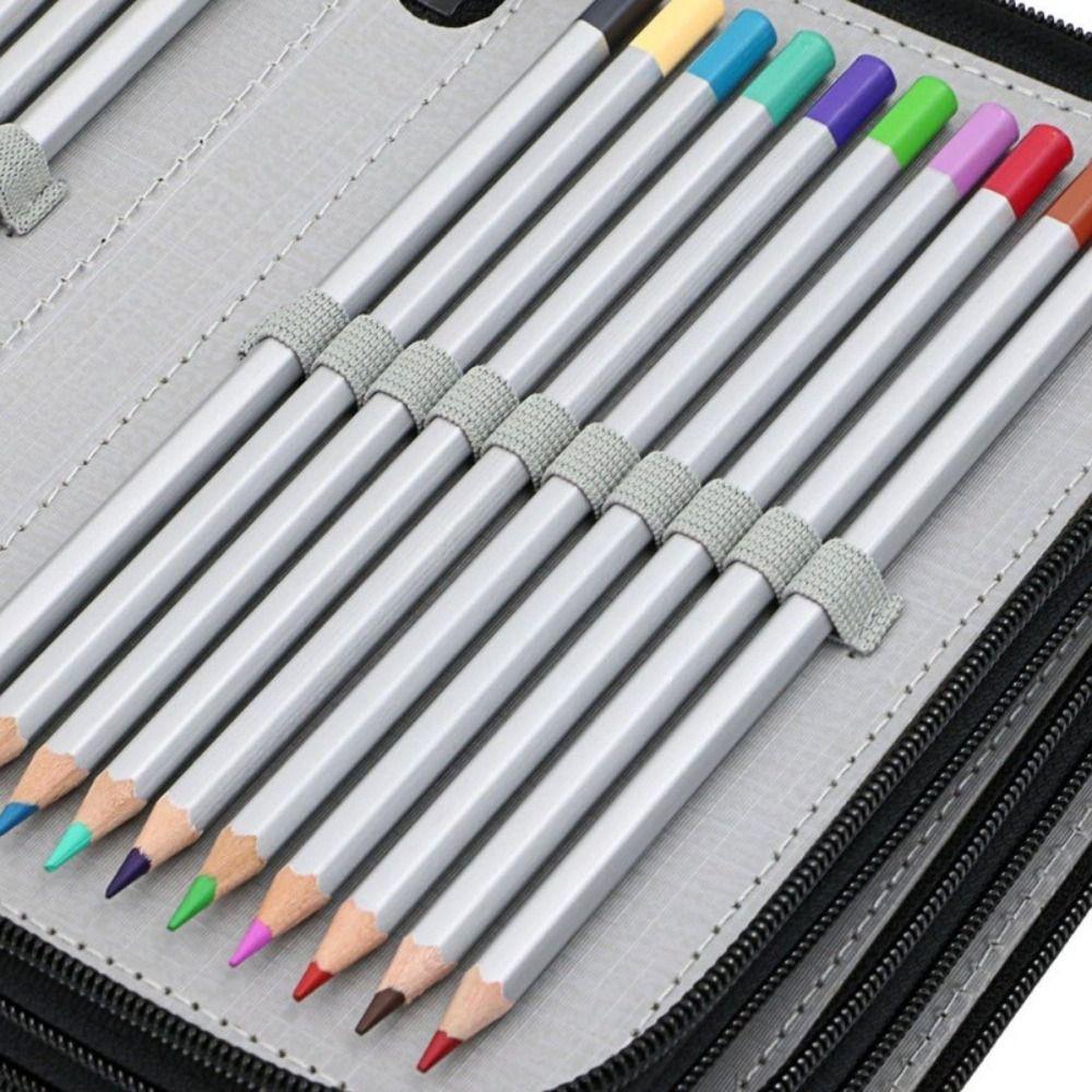72 Holes Colored Pencil Bag 4 Layers School Stationery Bag Pencils Case  Office Accessories