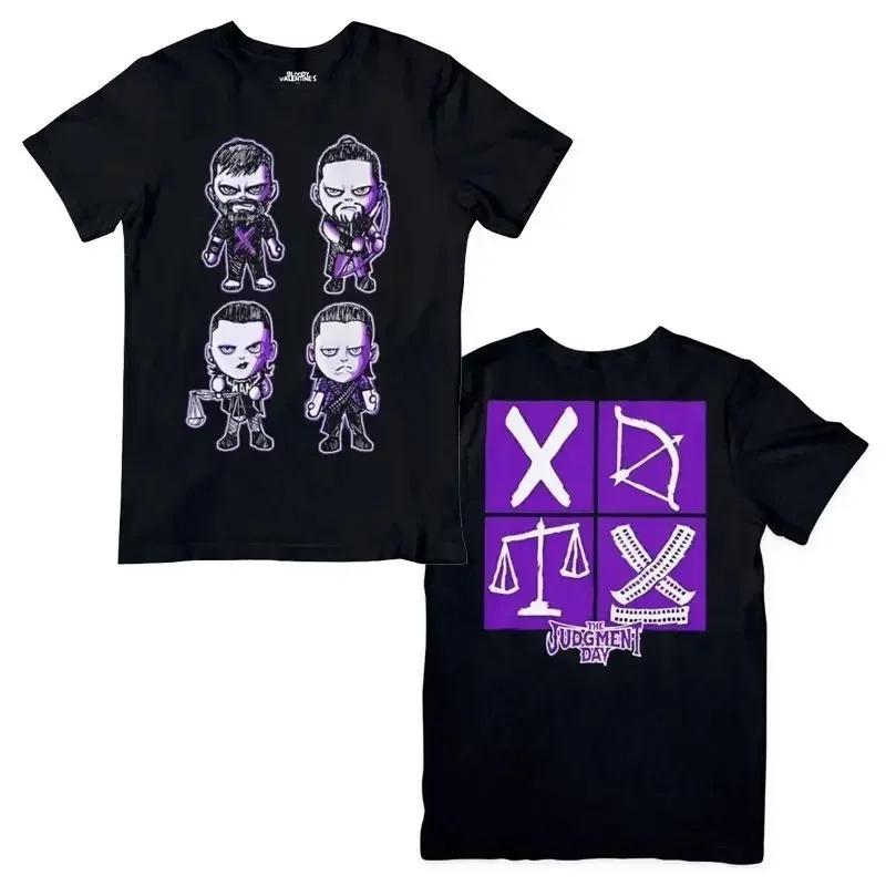 Ny Wwe Hell Judge The Judgment Day Wrestling Kortarmet Sommer T-skjorte Høy Kvalitet Ren Bomull Løs T-skjorte For Kvinner