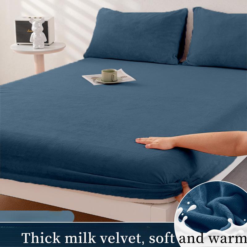 2025 Autumn/Winter New Single Milk Velvet Thickened Bed Sheet, Mattress Protective Cover, Coral Velvet Bed Shee