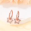 100% 925 Sterling Silver Rose Gold Heart Geometric Pave CZ Hoop Earrings for Women Wedding Engagement Birthday Jewelry Gift 2023