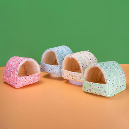 Pet Nest Semi-closed Cold Protection Big Space Printing Thickened Keep Warm Cloth Flower Print