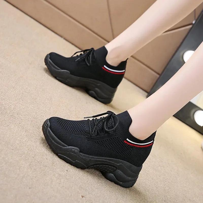 Fashion Hidden Heels Women Platform Sneakers Mesh Breathable Casual Shoes for Women Fashion Outdoor Women Running Shoes tenis de mujer