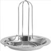 silver Stainless Steel Chicken Roaster with Oil Tray, Turkey Roaster Stand, Vertical Chicken Roaster for Kitchen BBQ, Stainless Steel BBQ Chicken
